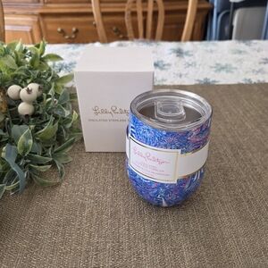 Lilly Pulitzer Vibrant Blue and Pink Insulated Cup